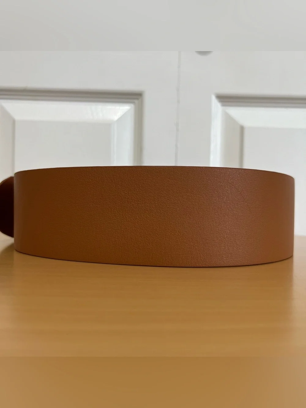 J. Crew Women’s Wide Brown Leather Belt with Gold-Tone Buckle Size Small